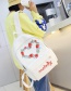 Fashion White Strawberry Pattern Decorated Backpack
