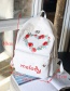 Fashion White Strawberry Pattern Decorated Backpack