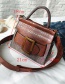 Fashion Coffee Button Decorated Shoulder Bag