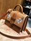 Fashion Red Embroidery Flower Decorated Shoulder Bag