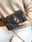 Fashion Dark Brown Lock Decorated Shoulder Bag