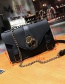 Fashion Black Lock Decorated Shoulder Bag