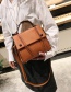 Fashion Brown Square Shape Decorated Shoulder Bag