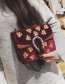 Fashion Brown Bee Pattern Decorated Shoulder Bag