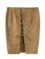 Fashion Light Coffee Bandage Decorated Skirt