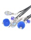 Fashion Blue Ball Decorated Pom Earrings
