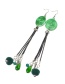 Fashion White Ball Decorated Pom Earrings