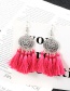 Fashion Plum Red Tassel&disc Decorated Earrings