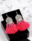 Fashion Pink Tassel&disc Decorated Earrings