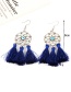 Fashion Silver Color+navy Tassel Decorated Earrings