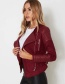 Fashion Red Zipper Decorated Coat