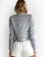 Fashion Light Gray Zipper Decorated Coat