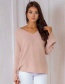 Fashion Pink Pure Color Decorated Sweater