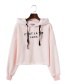 Fashion Pink Letter Pattern Decorated Sweater