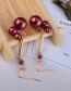 Fashion Gold Color+red Pearl Decorated Earrings