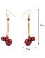 Fashion Gold Color+red Pearl Decorated Earrings