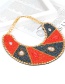 Fashion Red+black Water Drop Shape Decorated Necklace