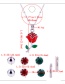 Fashion Silver Colour+red Flower Shape Decorated Jewelry Set ( 9pcs)