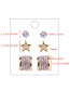 Fashion Gold Colour Star Shape Decorated Earrings ( 6 Pcs)