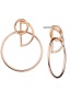 Fashion Gold Colour Circular Ring Shape Decorated Earrings