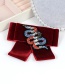 Fashion Claret Red Snake Shape Decorated Bowknot Brooch