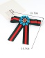 Trendy Blue+red Flower Shape Decorated Bowknot Brooch
