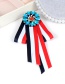Trendy Multi-color Stripe Pattern Decorated Bowknot Brooch
