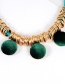 Fashion Green Pom Ball Decorated Necklace