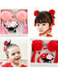 Lovely White+red Fuzzy Ball Decorated Hair Clips (6pcs)