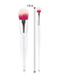 Fashion Plum Red Round Shape Decorated Makeup Brush (2 Pcs)