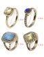 Fashion Gold Color Square Shape Decorated Ring