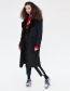 Fashion Black Pure Color Decorated Coat