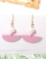 Fashion Pink Sector Shape Decorated Pearl Earrings
