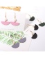 Fashion Pink Sector Shape Decorated Pearl Earrings