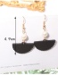 Fashion Green Sector Shape Decorated Pearl Earrings