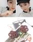 Fashion Black Flower Pendant Decorated Long Earrings