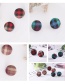 Fashion Red Grid Pattern Decorated Earrings