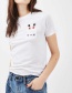 Fashion White Letter Pattern Decorated T-shirt