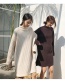 Fashion White Stripe Shape Design Pure Color Sweater