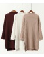 Fashion Khaki Stripe Shape Design Pure Color Sweater