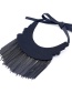 Vintage Black Long Tassel Decorated Simple Necklace