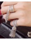 Vintage Silver Color Full Diamond Decorated Opening Tassel Ring