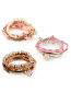 Vintage Light Pink Circular Ring Decorated Beads Bracelet