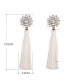 Trendy White Diamond Decorated Long Tassel Earrings