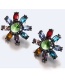 Trendy Blue Flower Shape Design Simple Earrings