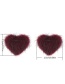 Fashion Claret Red Heart Shape Decorated Pure Color Earrings