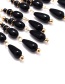 Fashion Black+gold Color Beads Pendant Decorated Tassel Earrings