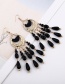 Fashion Black+gold Color Beads Pendant Decorated Tassel Earrings