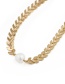 Fashion Gold Color Pearl Decorated V Shape Design Choker