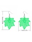 Fashion Green Leaf Shape Design Hollow Out Earrings
